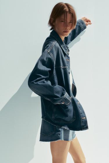 SURCHEMISE EN JEAN TRF À POCHES - Bleu marine de Zara - Image 2