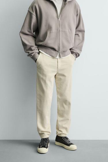 CARROT FIT CORDUROY TROUSERS - Ecru by Zara