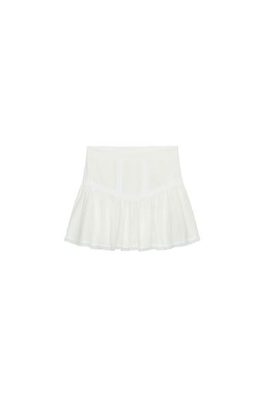 FALDA PANTALÓN ROMÁNTICA ENTREDOSES - Crudo de Zara