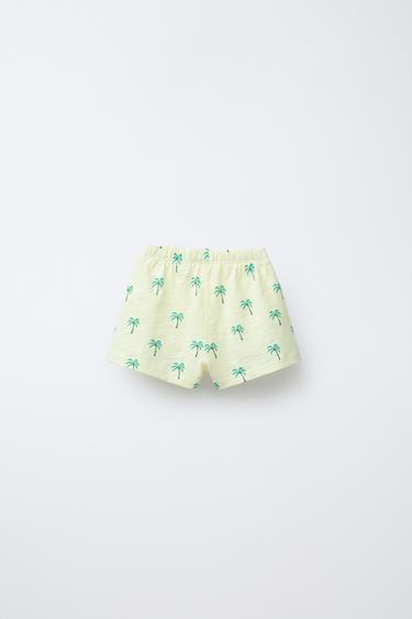 BERMUDA IMPRIMÉ PALMIERS - Jaune clair de Zara - Image 1
