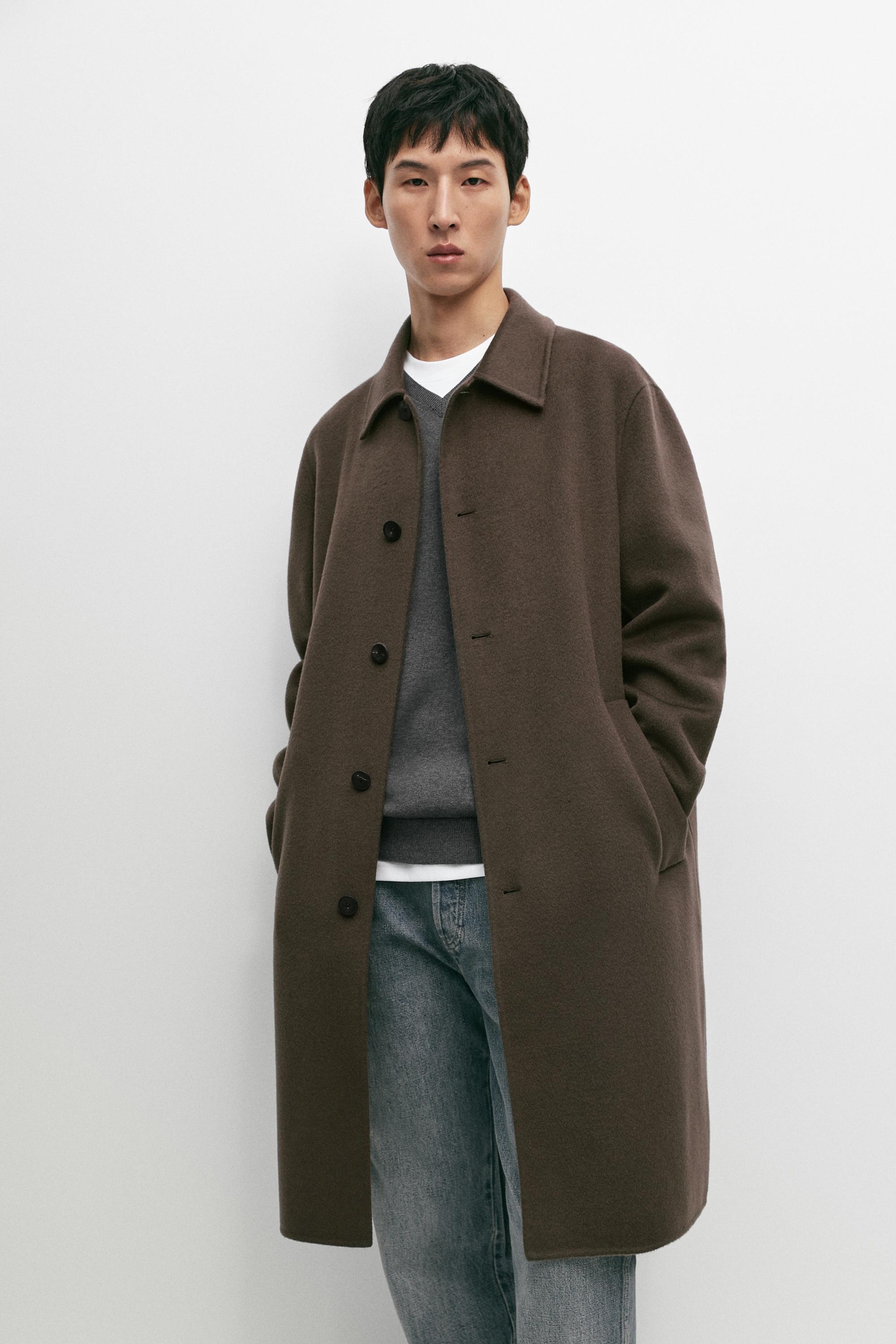 Manteau long en mélange de laine