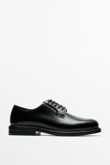 Leather dress blucher shoe — Black 1