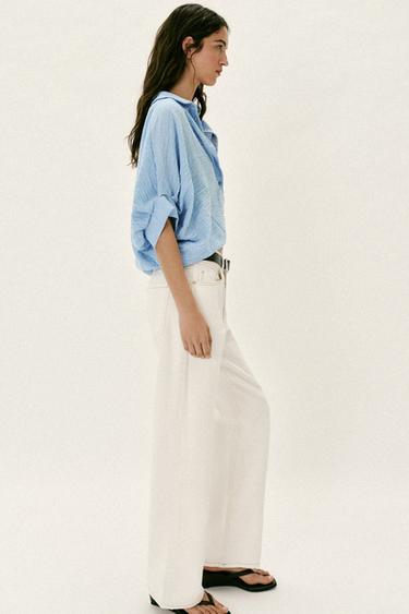 CHEMISE BALLON MANCHES COURTES - Bleu clair de Zara - Image 2