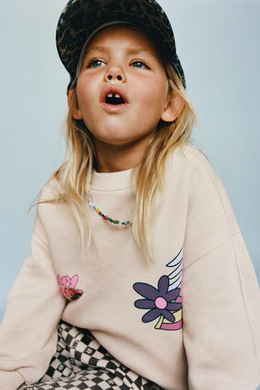 SUDADERA ESTAMPADO MONTAÑA - Beige claro de Zara