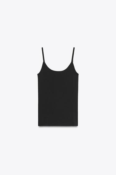 LYOCELL TOP T-SHIRT - Black de Zara - Image 5