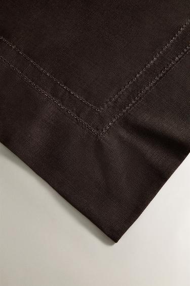 HEMSTITCHED COTTON TABLECLOTH - Brown by Zara - Image 2