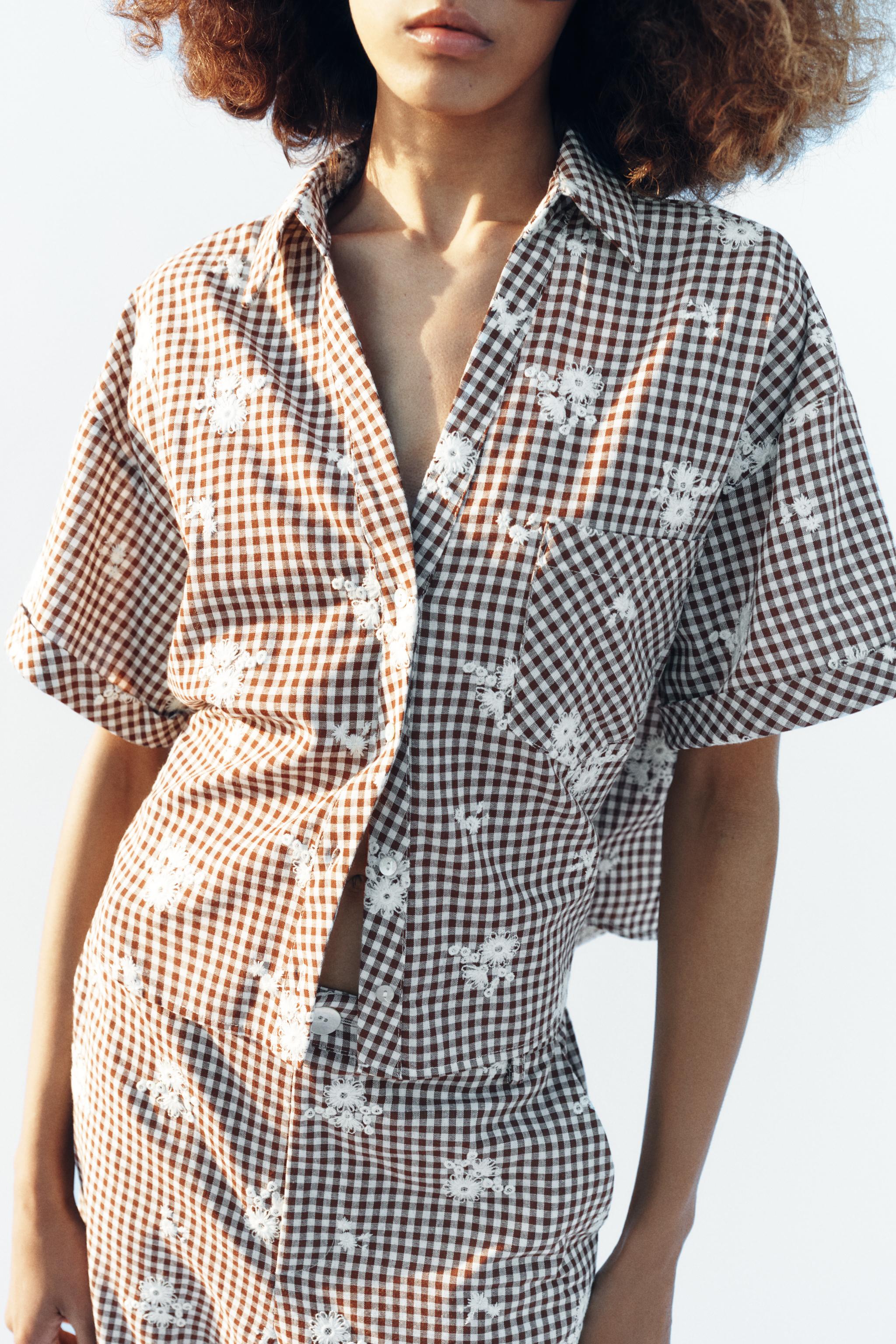 EMBROIDERED PLAID SHIRT