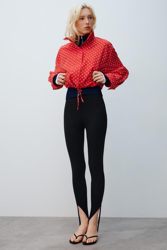 CHAQUETA ABULLONADA LUNARES - Rojo / Blanco de Zara - Imagen 0