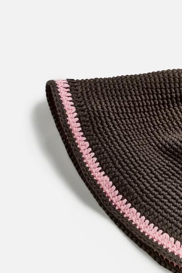 CROCHET BAND BUCKET HAT - Brown by Zara - Image 2