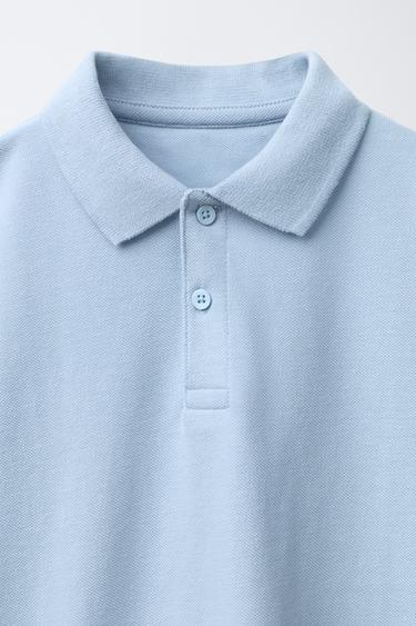 BASIC PIQUÉ POLO SHIRT - Sky blue by Zara - Image 2