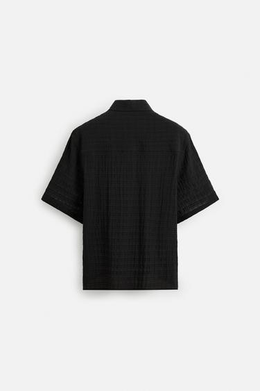 CHEMISE STRUCTURÉE À CARREAUX - Noir de Zara - Image 7