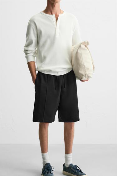 SEAM JOGGER BERMUDA SHORTS - Black by Zara