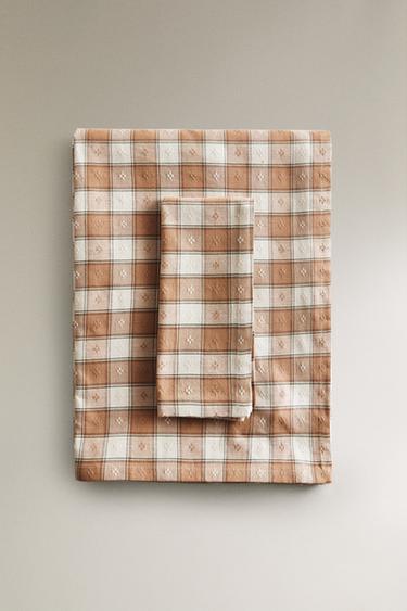 NAPPE CARREAU FIL TEINTÉ - Rose clair de Zara - Image 4