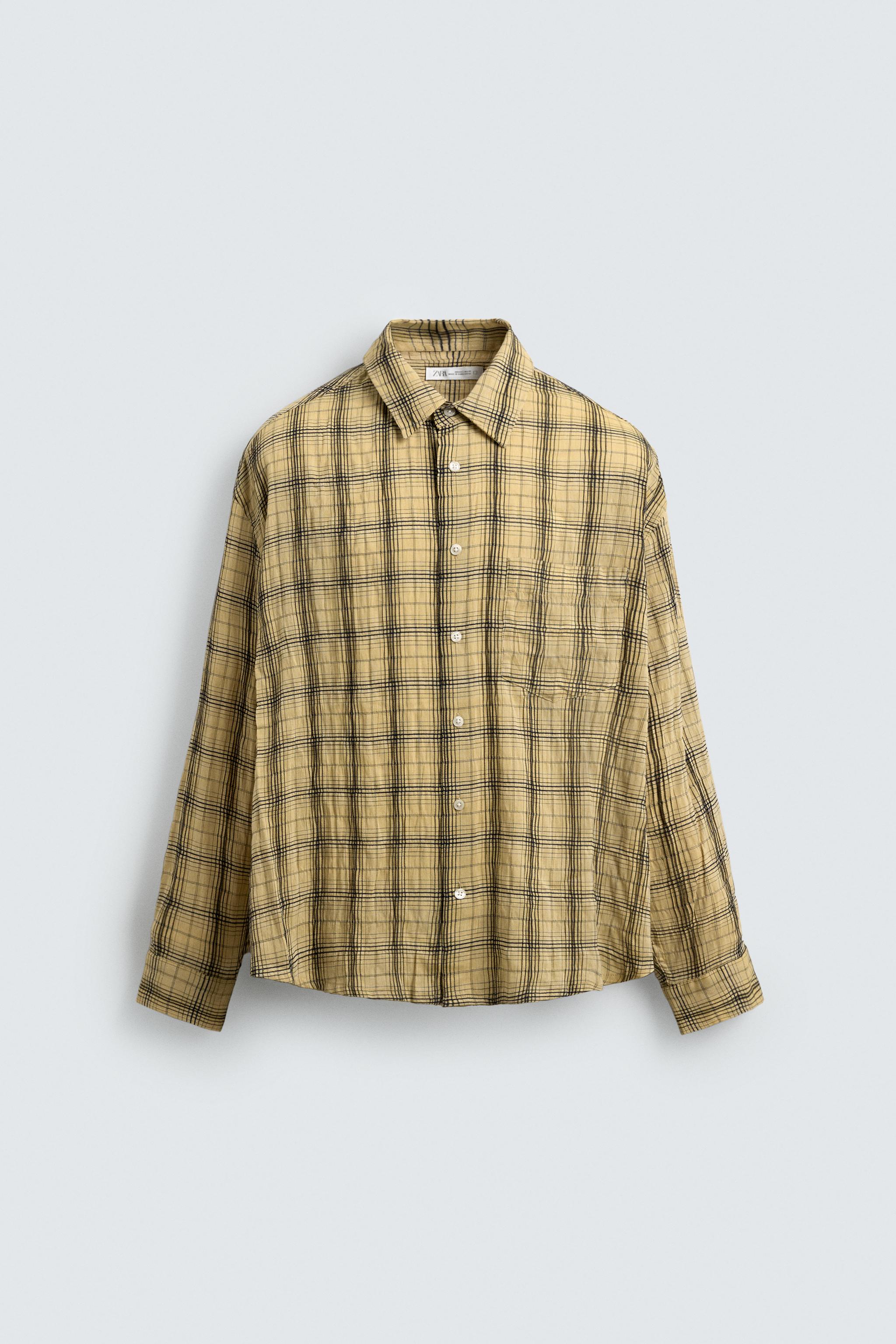 リラックスフィットチェックシャツ - バター | ZARA Japan / 日本