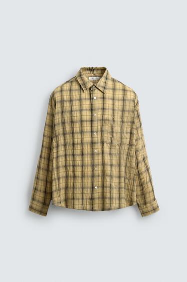Zaras RUTIG SKJORTA RELAXED FIT - Smör