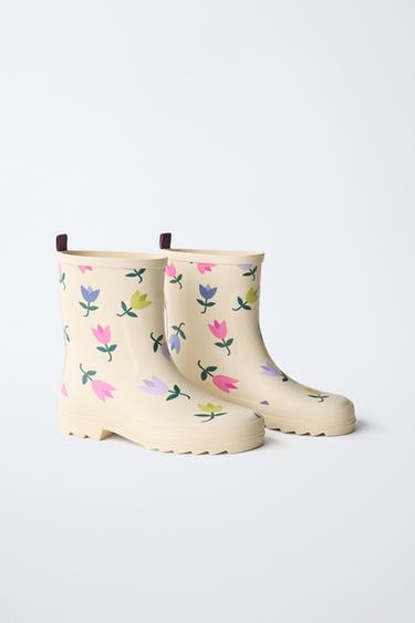 Zara TULIP RAIN BOOTS - Off White