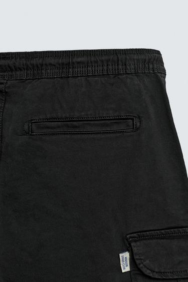 BERMUDA CARGO RELAXED FIT DÉLAVÉ - Noir de Zara - Image 9