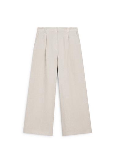 Zara Linen capri trousers with darts - Stone