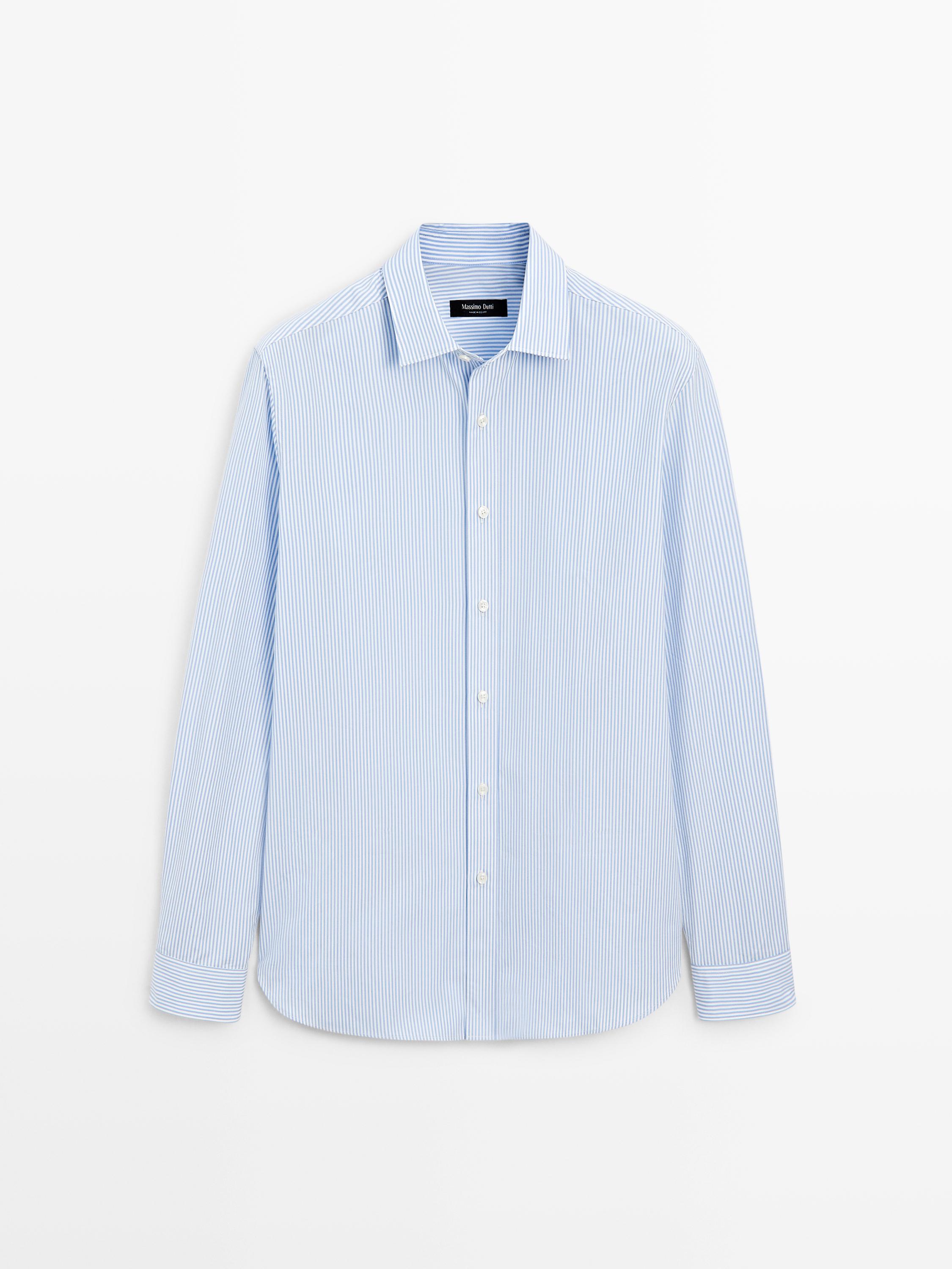 Chemise à rayures regular fit 100 % coton