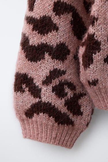 ANIMAL PRINT KNIT JUMPER - Pink by Zara - Image 3