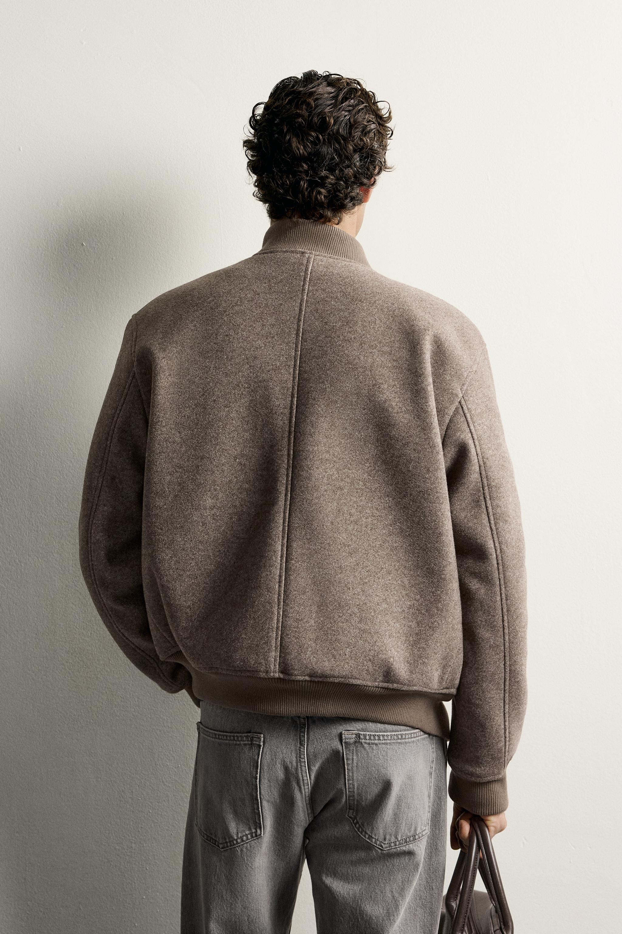 FAUX FUR LINED BOMBER JACKET