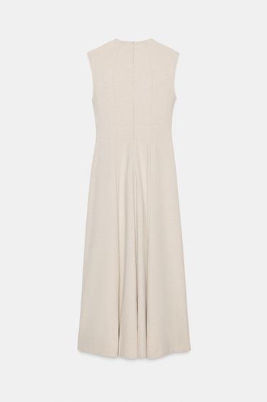 LONG SLEEVELESS DRESS - SAND/BROWN by Zara - Image 1