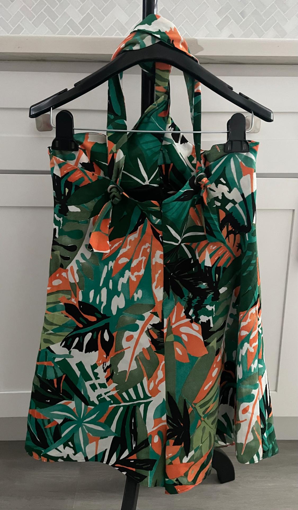 TROPICAL MULTICOLOR HALTER ROMPER - Image 2