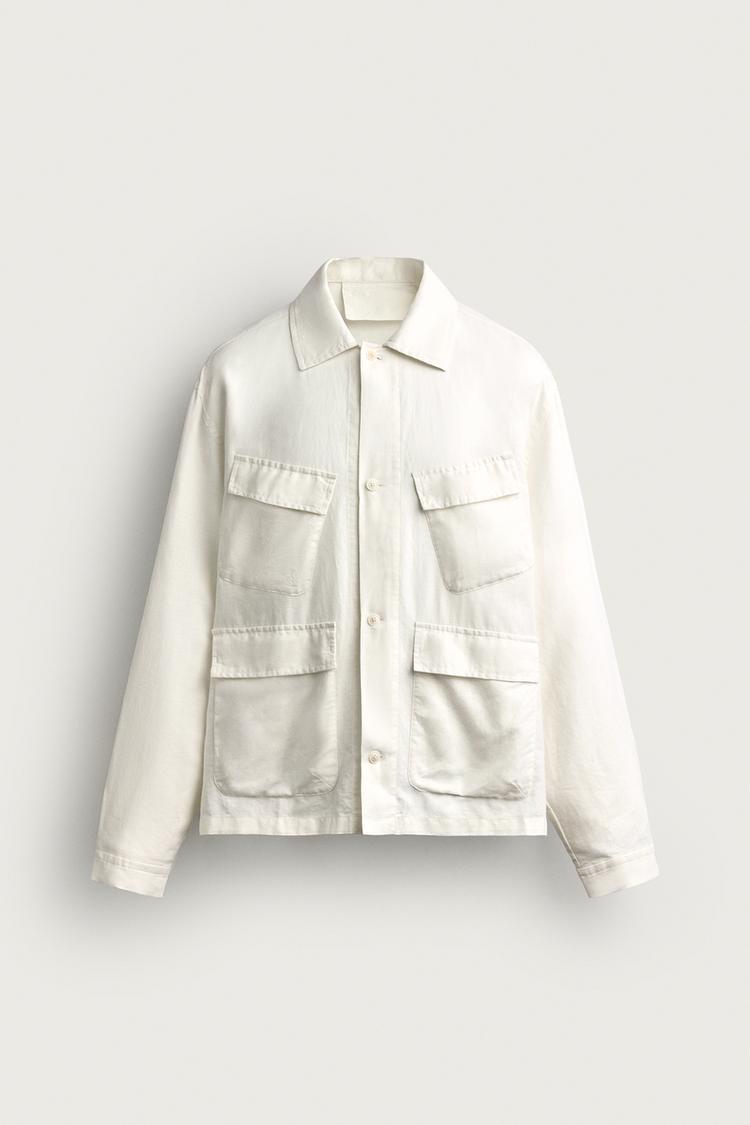 Sobrecamisa regular fit canamo algodon