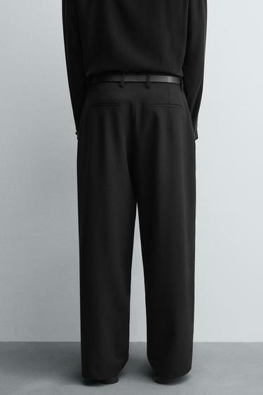 RELAXED FIT PLEATED TROUSERS - Black by Zara - Image 2