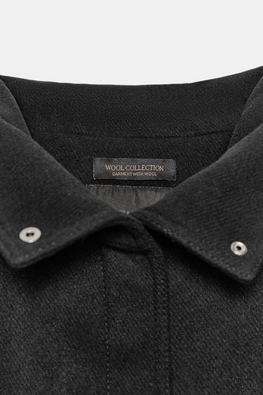 MINIMALISTISCHE BOMBERJACKE MIT WOLLE ZW COLLECTION - Schwarz von Zara