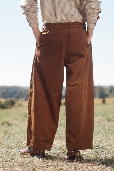 PANTALON DE COSTUME EN VELOURS CÔTELÉ LIMITED EDITION - Marron de Zara - Image 3