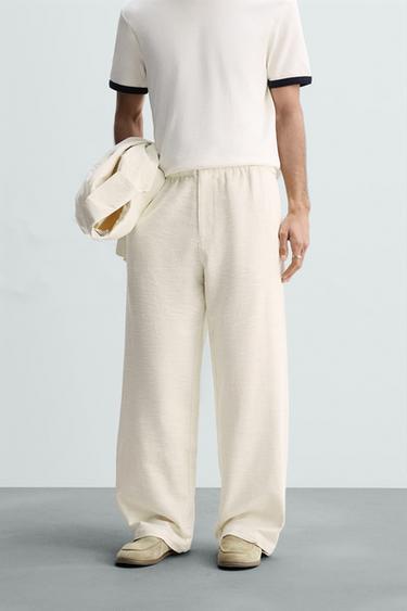 PANTALÓN ESTRUCTURA TEXTURA - Crudo de Zara