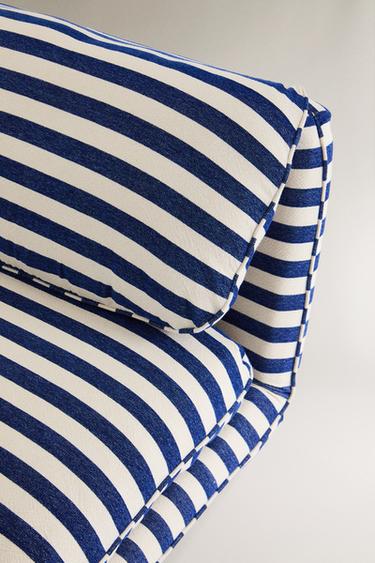 STRIPED INDIVIDUAL FOLDING ARMCHAIR - Ecru / Blue by Zara - Image 2