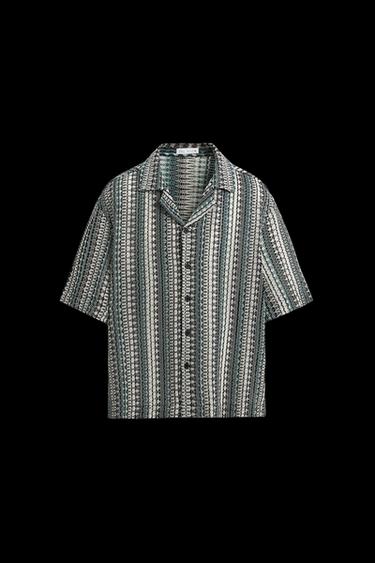 HEMD MIT GEOMETRISCHEM JACQUARDMUSTER - Türkis von Zara - Bild 0