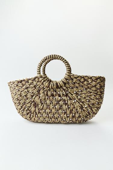 BOLSO DE MANO TRENZADO - Bicolor de Zara