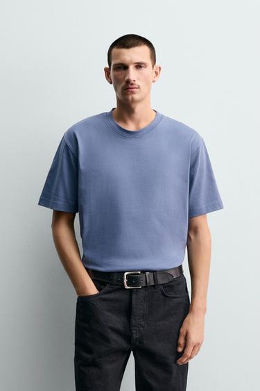 CAMISETA HEAVYWEIGHT MANGA CORTA - Petróleo de Zara