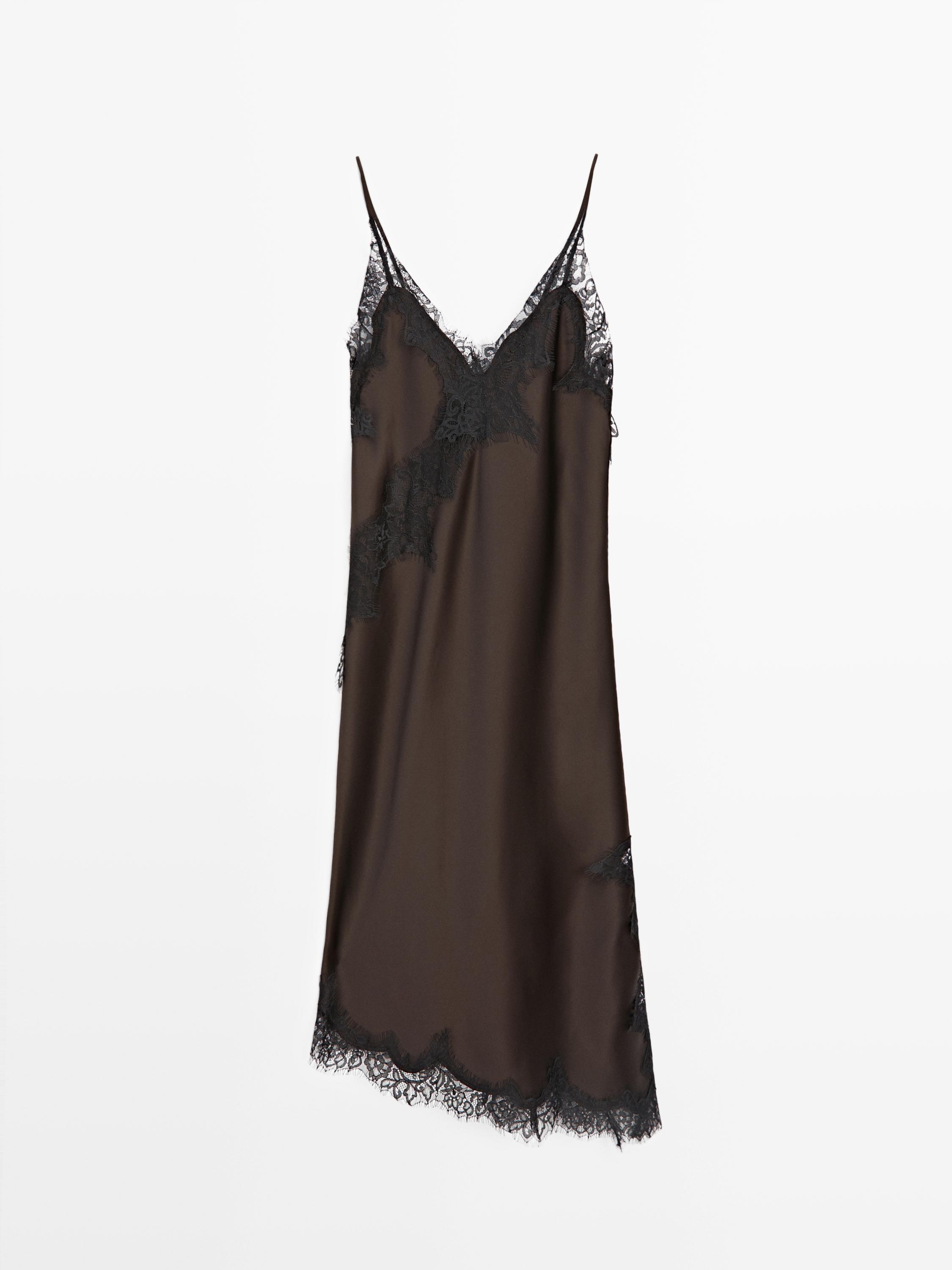 Camisole dress with lace detail
