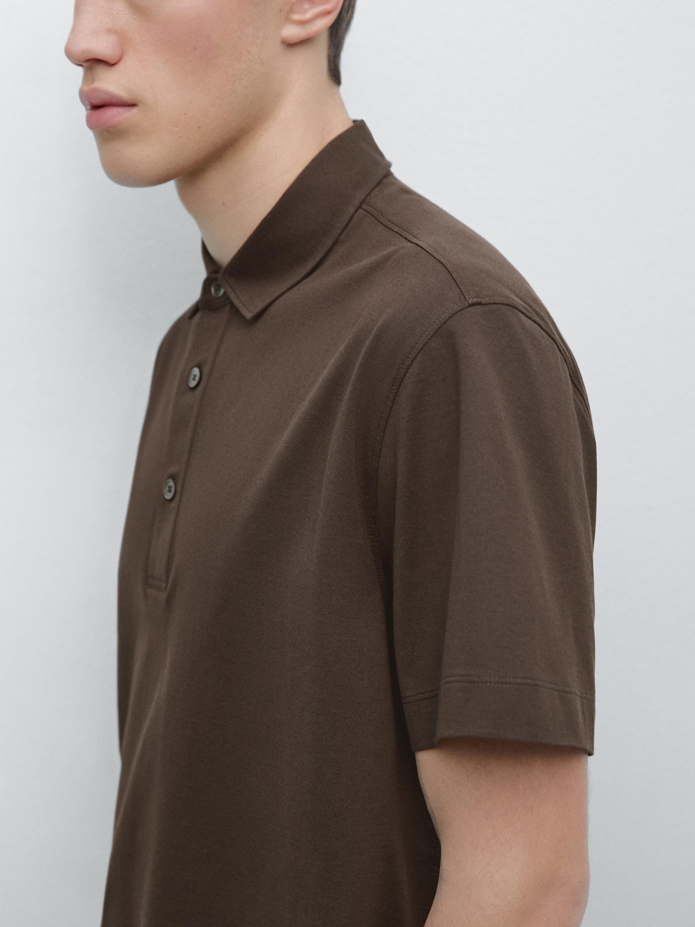 Cotton blend short sleeve polo shirt