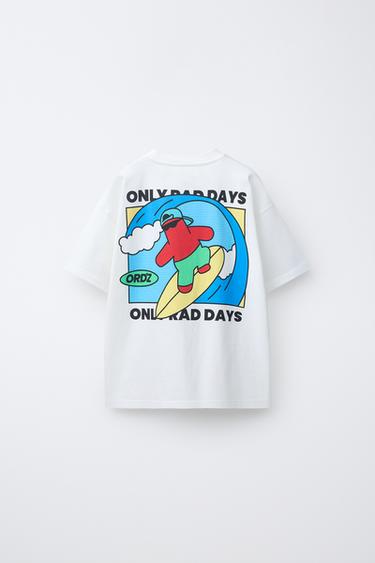 T-SHIRT IMPRIMÉ LOGO - Blanc de Zara - Image 1