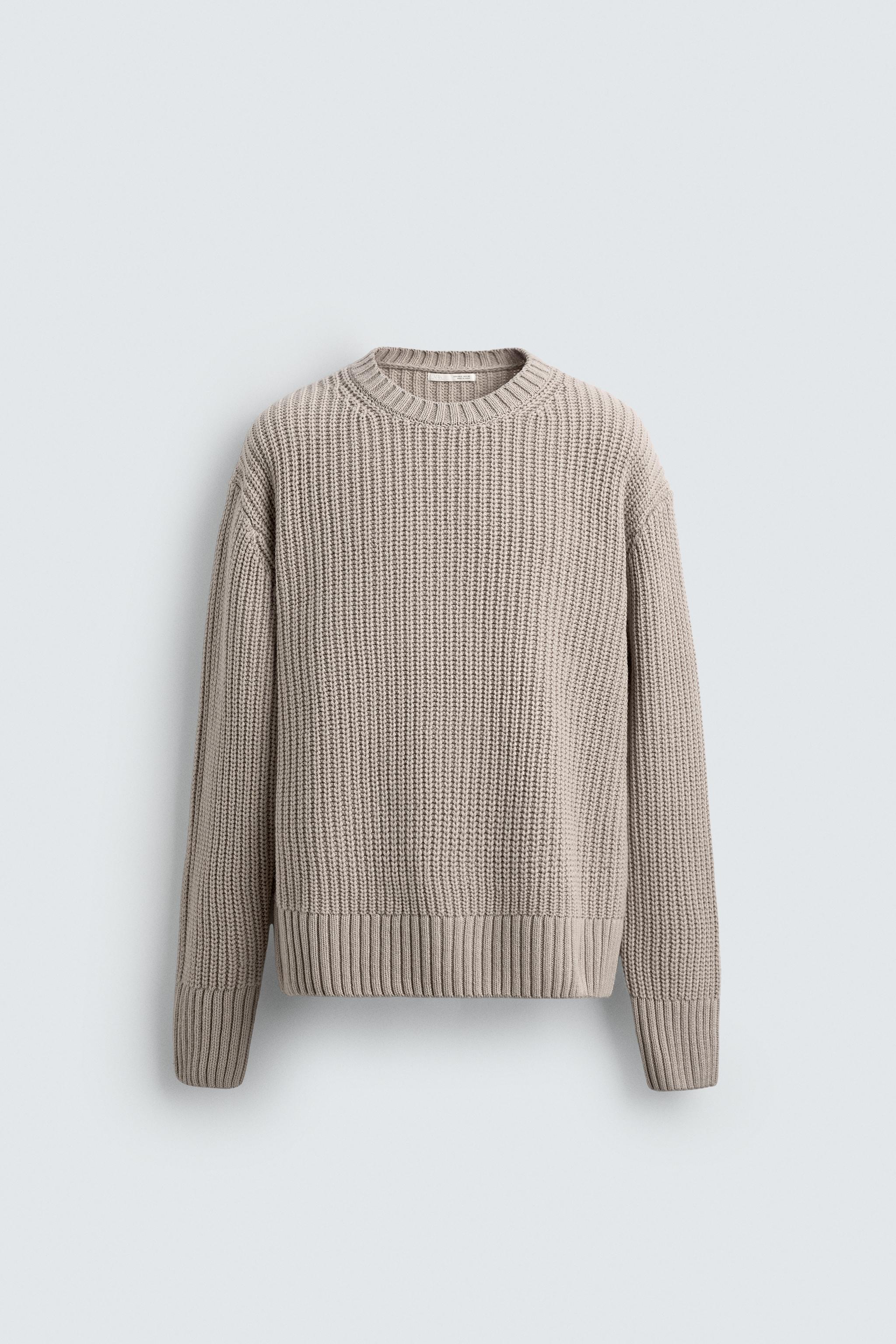 COTTON-WOOL TEXTURED SWEATER