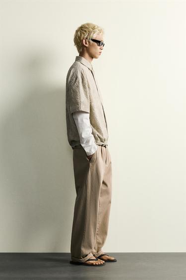 TEXTURED PRINT RELAXED FIT SHIRT - washed green by Zara
