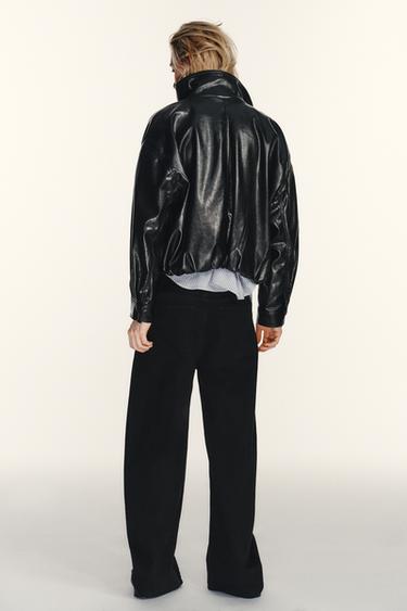 FAUX LEATHER VOLUME JACKET - Black by Zara