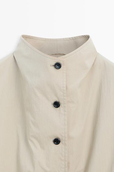 Zara Bomber jacket with funnel neck - Light green