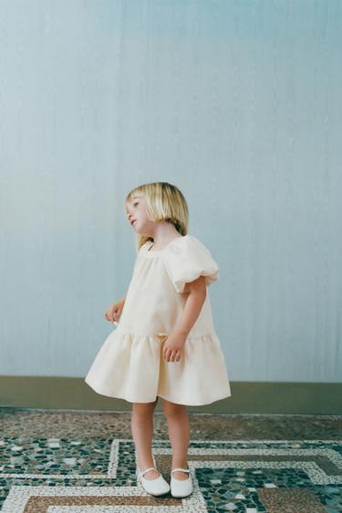 VESTIDO SATÉN LACITOS - Crudo de Zara