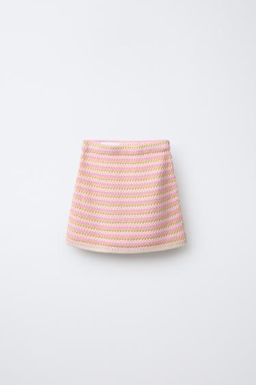 SAIA DE MALHA LISTRADA - Rosa da Zara - Imagem 0