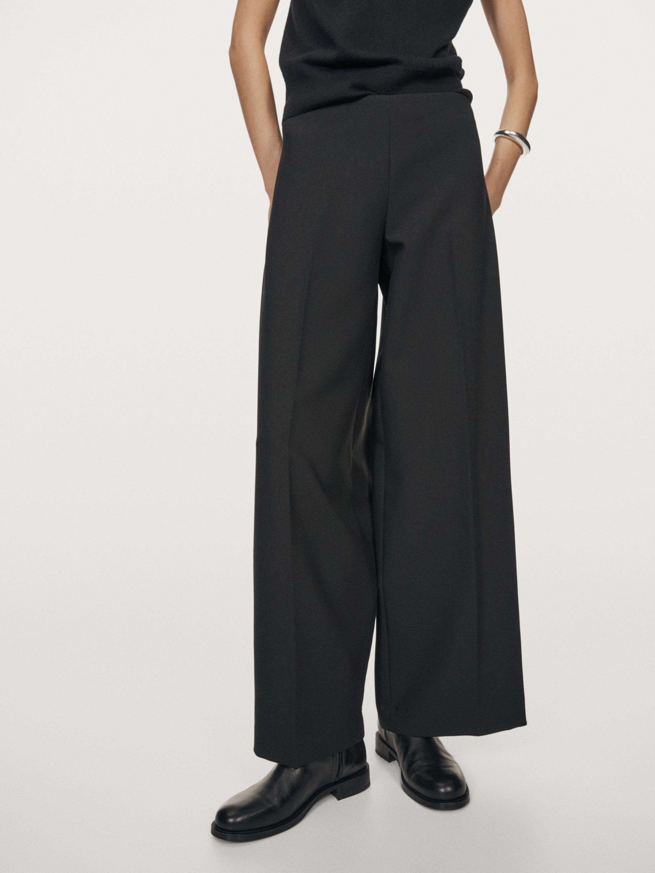 Wide-leg trousers with darts