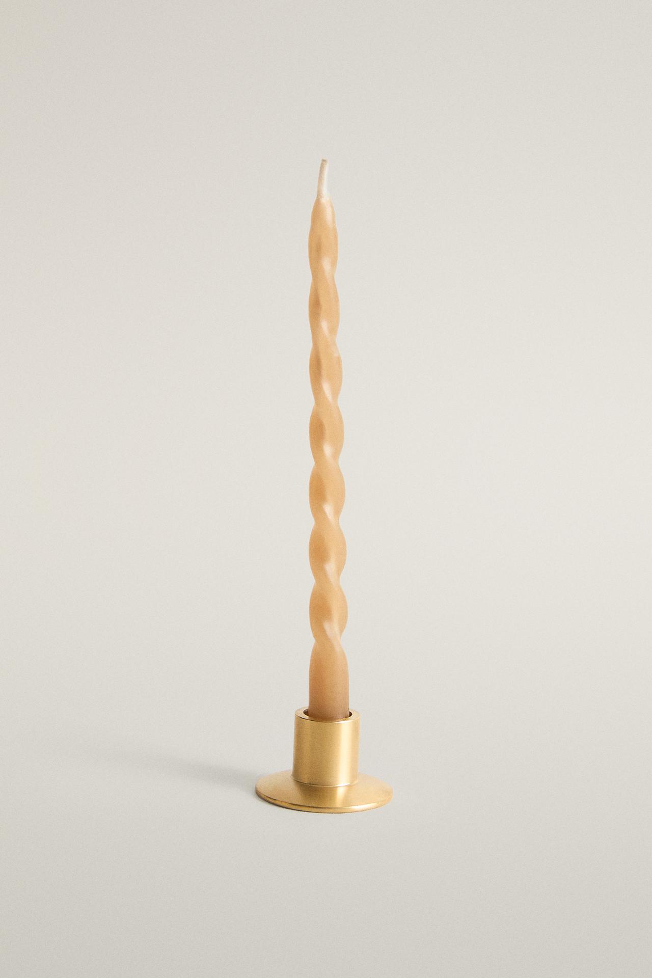 Set of 20 mini candles and candle holder - Caramel popcorn — Tortoiseshell
