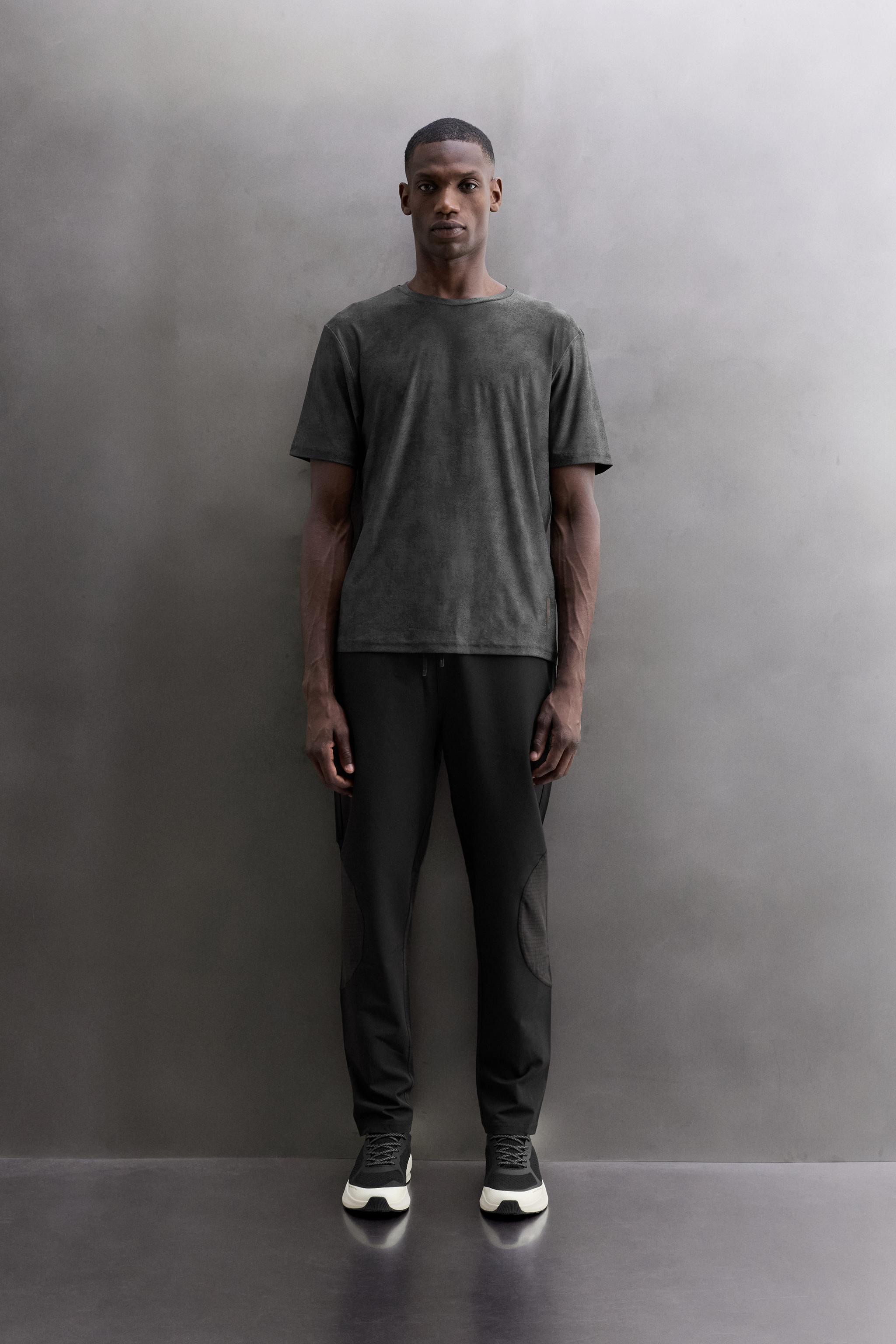 Zara KONTRAST TEKNİK JAKARLI KUMAŞ T-SHIRT görsel 7