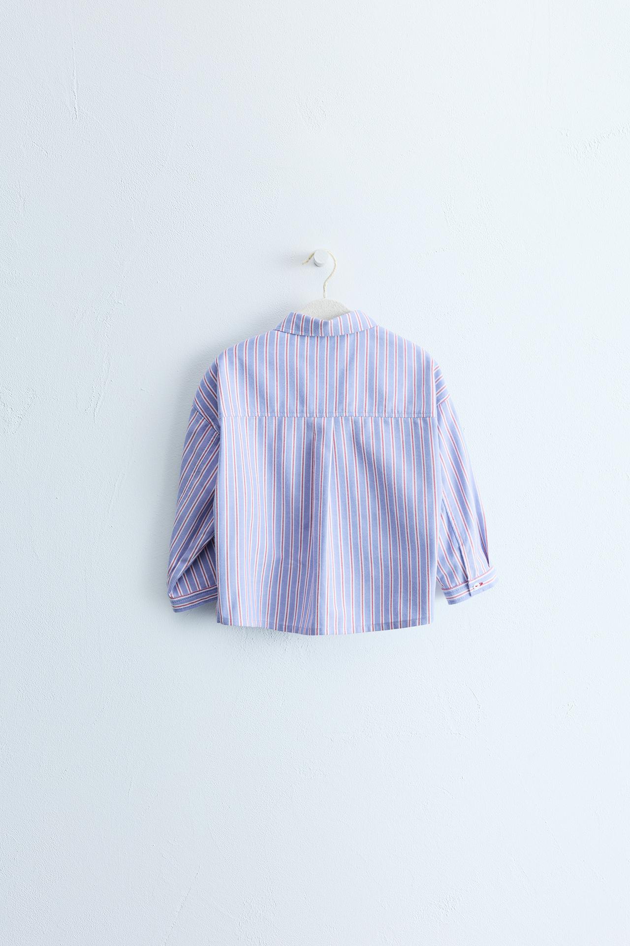 ZARA TIMELESS - STRIPED POCKET SHIRT — Blue