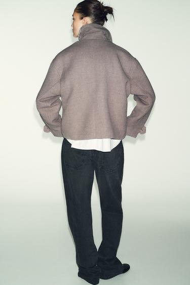 DOUBLE-BREASTED SHORT COAT - Mink by Zara - Image 6